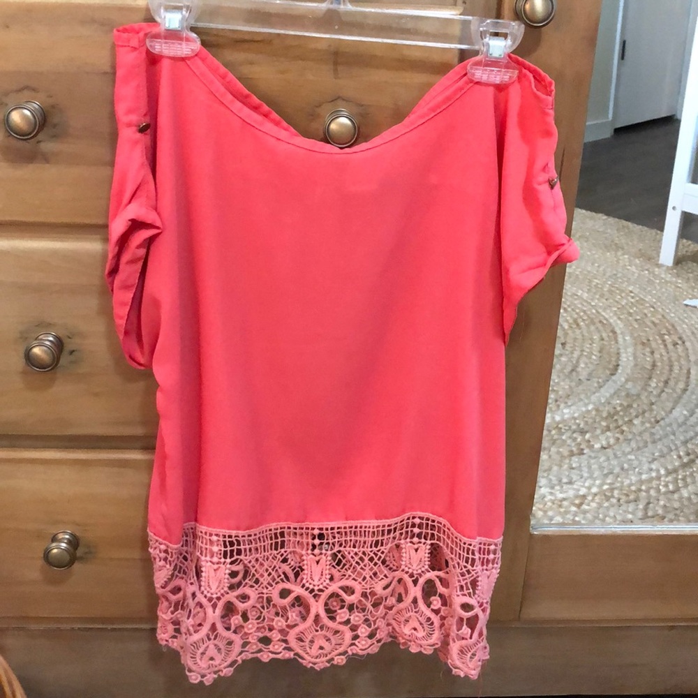 Coral off the shoulder top